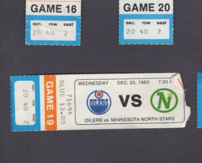 1982-83 OILERS STARS WAYNE GRETZKY TICKET 12/22/82 GORDIE HOWE HAT TRICK 600th - Image 1 of 2
