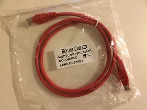 Lot of two Skyline 3-Feet CAT5e Snagless Red Patch Cables - Bild 1 von 1