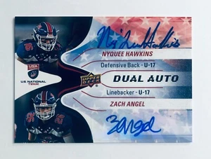Nyquee Hawkins Zach Angel Dual Autographs 2017 Upper Deck USA Football U17 #DA-3 - Bild 1 von 2