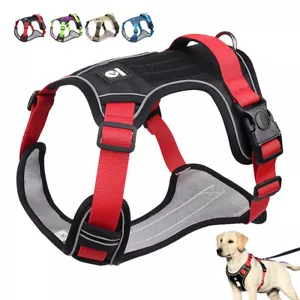 No Pull Dog Pet Harness Front Clip Reflective Nylon Soft Padded Vest with Handle - Picture 1 of 24