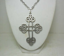 Vintage Signed Reed & Barton Pewter Celtic Cross Necklace