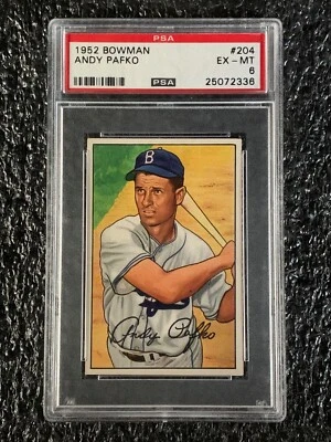 1952 Bowman Baseball #204 Andy Pafko PSA 6 - Image 1 of 2