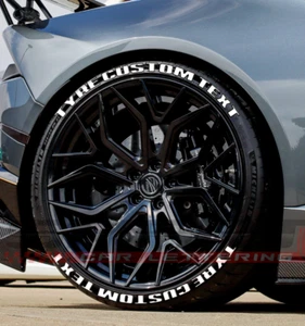 Tire Car Stickers Custom Lettering Text Permanent Decal 7 Colour Fits 12"-24 - Picture 1 of 19