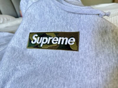 Supreme Box Logo Hoodie Sweatshirt FW23 Ash Grey Size M - Image 1 of 4