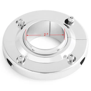 Chrome Universal 2" Steering Column Swivel Floor Mount Base for Street Hot Rod - Picture 1 of 8