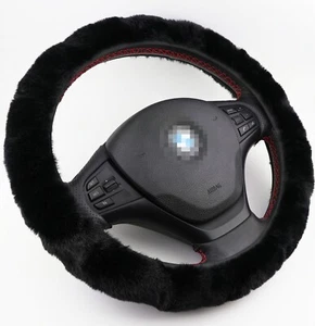 Peluche Soffice Coprivolante Auto Protettore Morbido Invernale Scaldino 38cm Nero - Foto 1 di 3