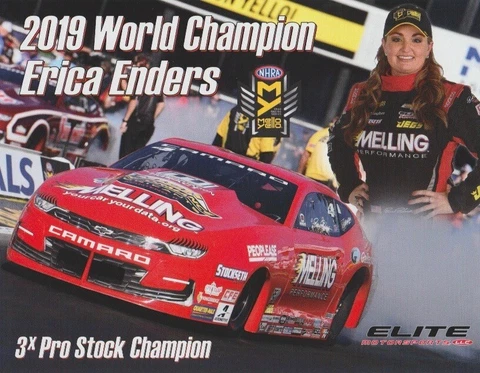 2020 Erica Enders Melling Chevy Camaro Pro Stock NHRA postcard Cover