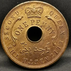 1 PENNY 1957 ELIZABETH II AFRIQUE OCCIDENTALE BRITANNIQUE / BRITISH WEST AFRICA - Imagen 1 de 2