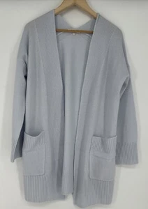 New NAKEDCASHMERE TORY 100% CASHMERE CARDIGAN. Cloud Pale Blue. Medium - Picture 1 of 5