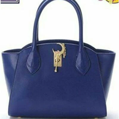 Sailor Moon X Samantha Vega Moon stick Split leather Tote Bag Navy S Auth - Image 1 of 4