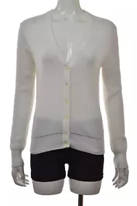 J Crew Womens Sweater Size S White Iridescent Metallic Cardigan Long Sleeve - Picture 1 of 4