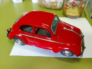 Vintage Japan Taiyo Tin Metal Bump 'N Go Red Volkswagen VW Beetle dc3292 - Picture 1 of 6