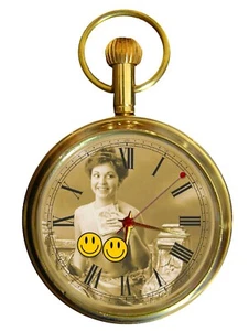 BEAUTIFUL VINTAGE SEPIA BRITISH EROTIC ART COLLECTIBLE SOLID BRASS POCKET WATCH - Picture 1 of 2