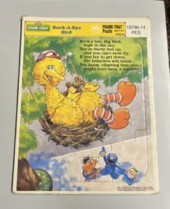 Vintage 1989 Sesame Street puzzle Rock a Bye Bird Frame Tray Puzzle - Picture 1 of 2