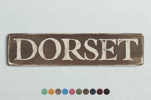DORSET Holzschild im Vintage Stil. Shabby Chic Retro Wohngeschenk - Bild 1 von 2