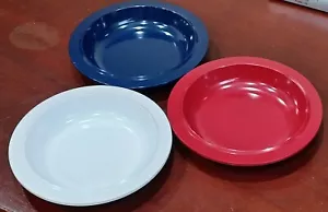 Schalen Vintage Rosti Mepal Müsli Suppe Dänemark D195 rot weiß blau 3er Set - Bild 1 von 12