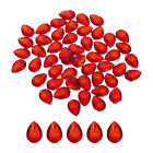 50PCS Flat Back Acrylic Teardrop Gems 18x25mm Artificial Rhinestones Deep Red