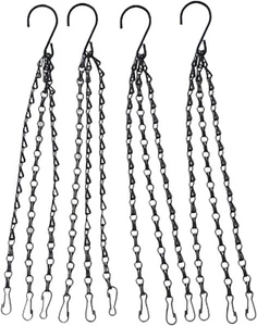 4 Pack 20 Inch Black Hanging Basket Chains Plant Hanger Replacement - Picture 1 of 8