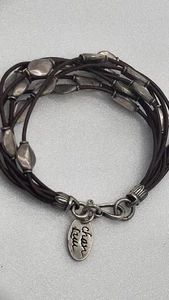 Excelente Pulsera Chan Luu 8 Cuero Hilos Cono Color Plata 7.5". 1C2 - Imagen 1 de 12