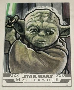 Star Wars Topps Masterwork “Yoda Lightsaber ” Sketch By Christopher Allen - Picture 1 of 2