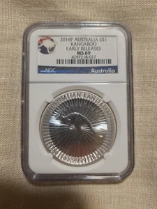 2016P Silver Australia Kangaroo EARLY RELEASES NGC MS70 (last 4 of cert #0228) - Picture 1 of 4
