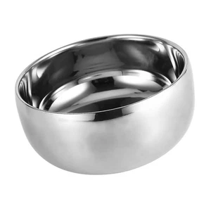 Face Cleaning Mug Bowl Silver Metal for Men's Shaving Soap with Lid - Bild 1 von 20