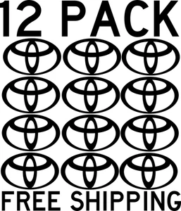 12 PACK TOYOTA LOGO VINYL WHEEL DECAL CELICA CAMRY CAR STICKER 1" FREE SHIPPING - Picture 1 of 2