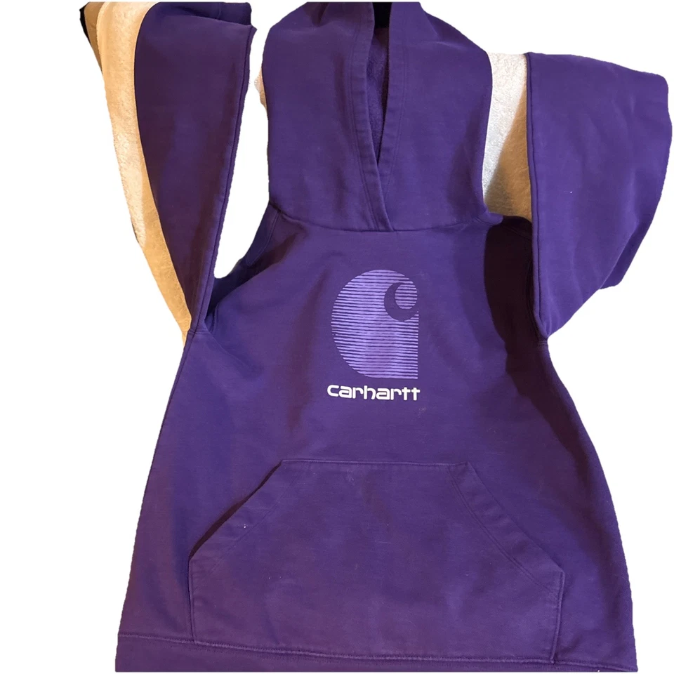 Youth Carhartt hoodie sweatshirt deep purple youth size large 12 - Image 1 of 4