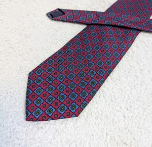 Vintage Brooks Brothers Tie Red Blue All Over Floral Print Makers Made in USA - Picture 1 of 4