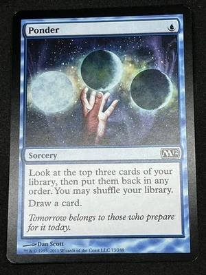 Magic the Gathering MTG Ponder Blue Magic 2012 Core Set Common - Image 1 of 2