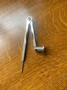 VINTAGE HELIX DRAWING COMPASS OLD SCHOOL - NICKEL PLATED OVER BRASS - Picture 1 of 5