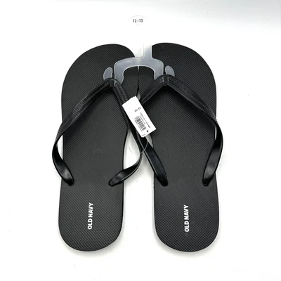 Old Navy Classic Flip Flops Mens 12-13 Black Sandals New with Tag - Image 1 of 4