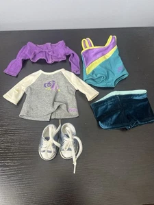 4 PC American Girl 2012 McKenna's Practice Wardrobe Outfit Leotard Gymnastics - Picture 1 of 8