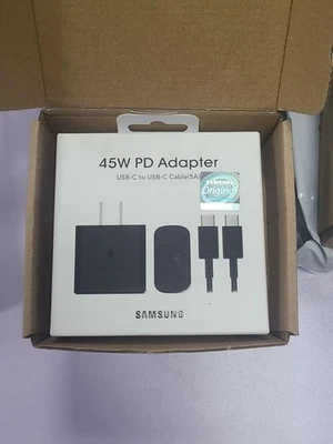Cargador de pared de carga súper rápida USB-C Samsung 45W OEM con cable tipo C Foto 1 de 4