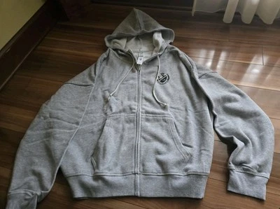 NWT Victorias Secret PINK campus dog zip hoodie XL Ivy Fleece Gray Sweatshirt - Image 1 of 4
