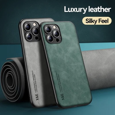 Classic Ultra Slim Silky Feeling Leather Soft Case Cover for iPhone Samsung - Image 1 of 4