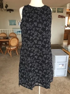 NWT SACRED THREADS WOMENS SZ S/ M M/L SLEEVELESS BLACK/WHITE PRINT DRESS - Picture 1 of 12