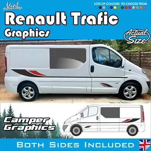 LWB Renault Trafic Camper Seitenstreifen Aufkleber Aufkleber Van Grafik KOSTENLOS P&P 136 - Bild 1 von 5