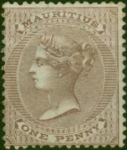 Mauritius 1863 1d Purple-Brown SG56 Fine LMM - Bild 1 von 1