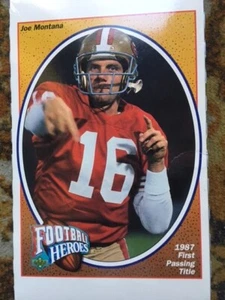 1991 Upper Deck Football Box Bottoms Joe Montana 1987 First FREE SHIPPING - Bild 1 von 1