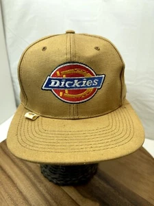Dickies Hat Cap Spell Out Big Logo Snapback Canvas  Brown Old School - Picture 1 of 14