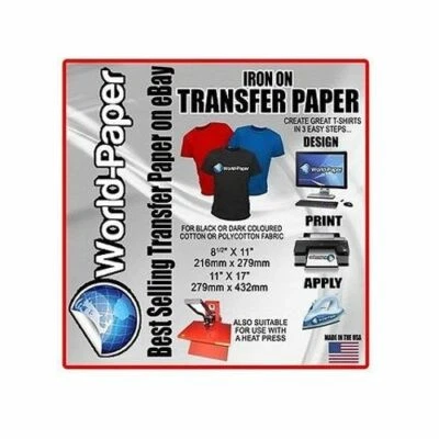 WORLD PAPER Inkjet Dark heat Transfer Paper Heat Press DIY T-shirt Printing Blue Line
