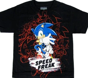 Sonic the Hedgehog t-shirt Size M L XL New Childs SPEED FREAK 8 10 12 14 - Picture 1 of 1