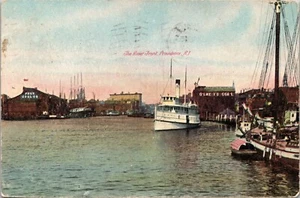 Postal de Barcos The Riverfront Providence Rhode Island 1907 - Imagen 1 de 2
