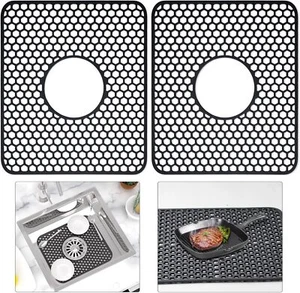 TOOVEM 2X Sink Protectors for Kitchen Sink, Kitchen Mat Non-Slip Heat Resistant - Picture 1 of 8
