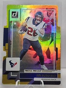 2022 Panini Donruss Football Rex Burkhead Gold Die Cut /25 Houston Texans 
