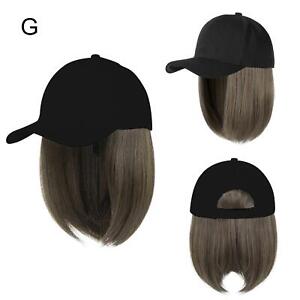 Synthetic Hat with Wigs Short Straight Bob Wig Baseball Wig] Heat Resistant