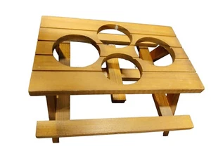 Tarro de especias soporte para botella de condimento mesa de picnic o condimentos de madera - Imagen 1 de 7