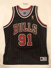 Champion Dennis Rodman Worm Chicago Bulls Nba Gold Logo Authentic Jersey Size 48