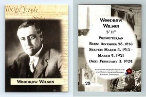 Woodrow Wilson #28 POTUS The First 36 Historic Autographs 2020 Trading Card - Picture 1 of 1
